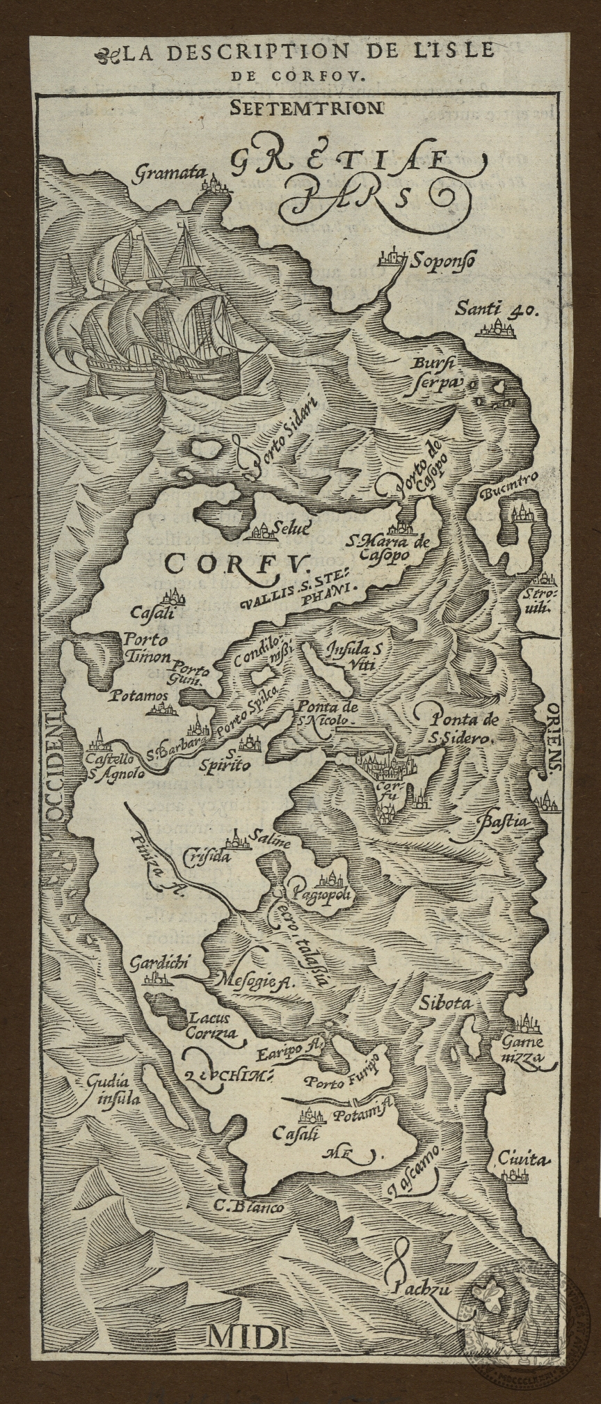 Corfu: La Description de l' isle de Corfou [text heading]